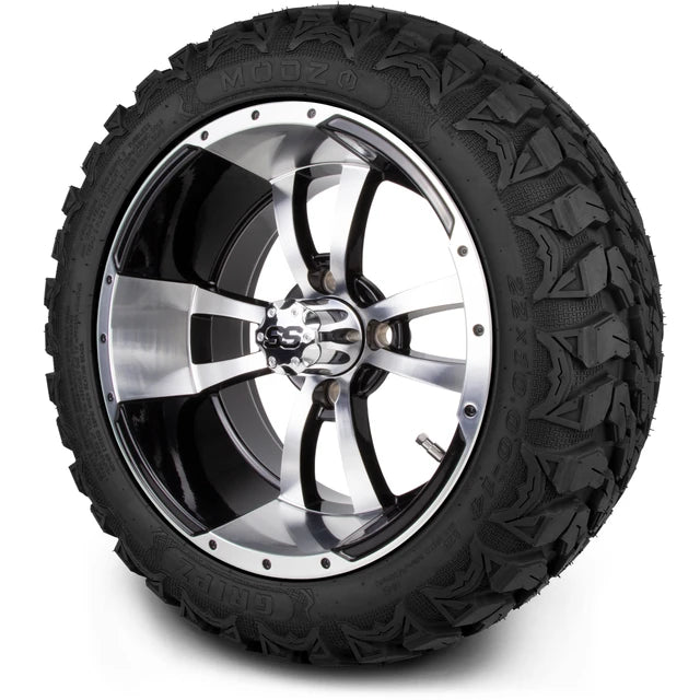 MODZ 14" Storm Trooper Machined Black Wheels & Off-Road Tires Combo