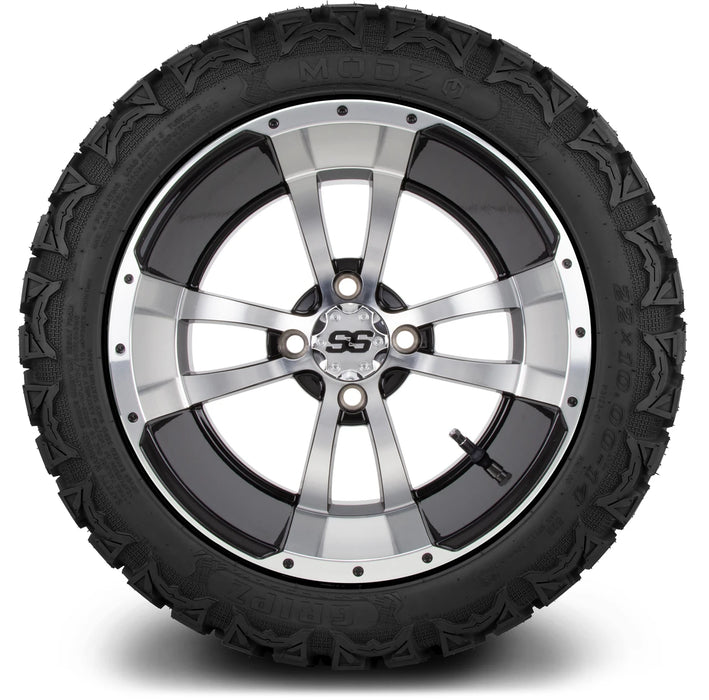 MODZ 14" Storm Trooper Machined Black Wheels & Off-Road Tires Combo