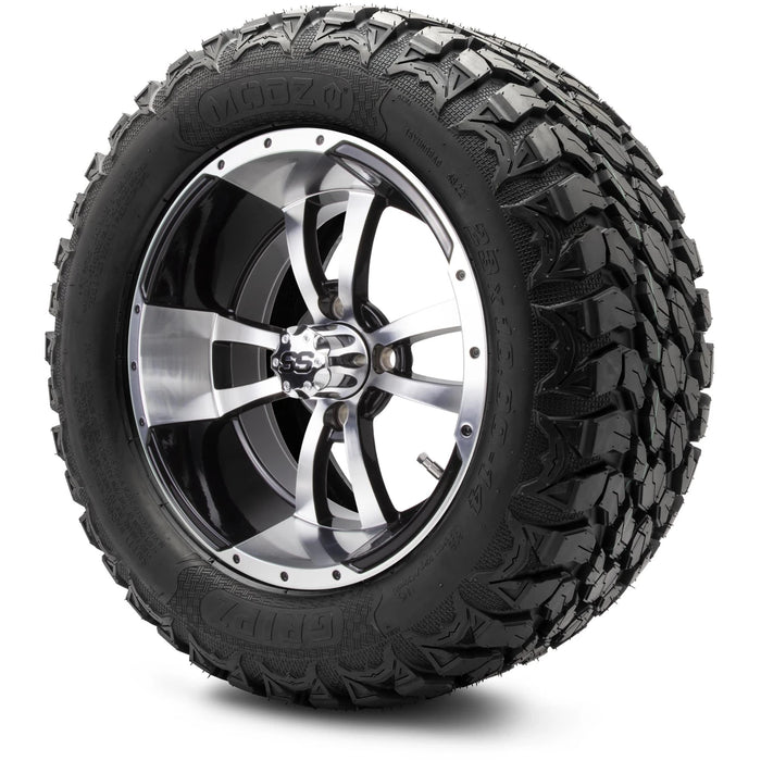 MODZ 14" Storm Trooper Machined Black Wheels & Off-Road Tires Combo