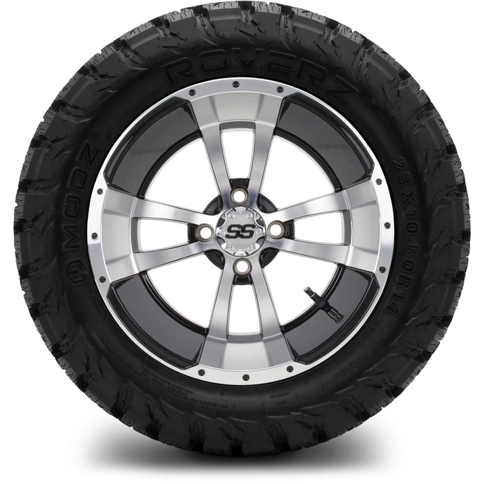 MODZ 14" Storm Trooper Machined Black Wheels & Off-Road Tires Combo