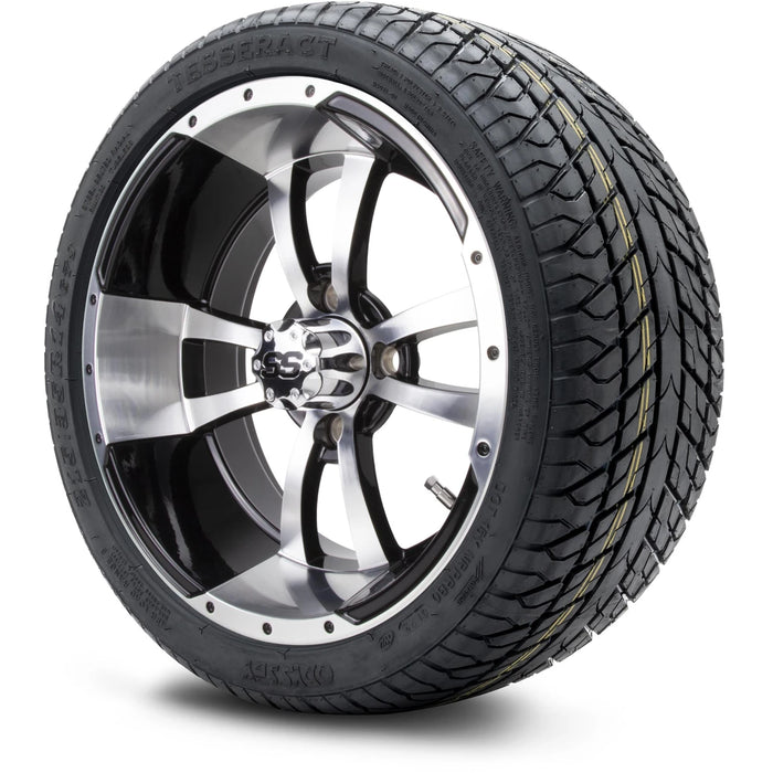 MODZ 14" Storm Trooper Machined Black Wheels & Street Tires Combo