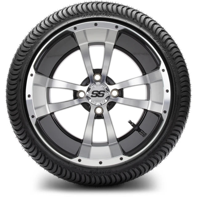 MODZ 14" Storm Trooper Machined Black Wheels & Street Tires Combo