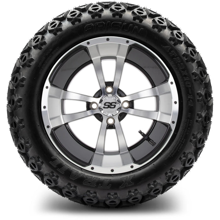 MODZ 14" Storm Trooper Machined Black Wheels & Off-Road Tires Combo