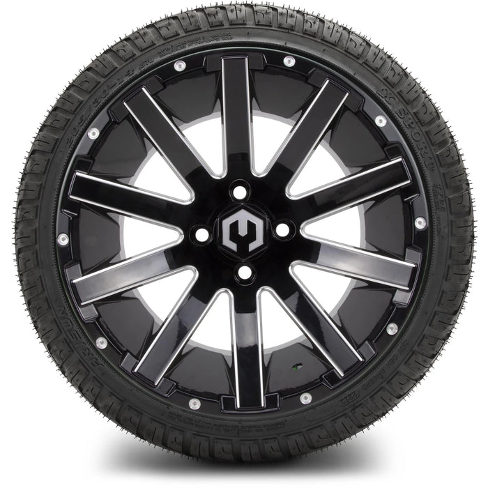 MODZ 14" Mauler Glossy Black with Ball Mill Wheels & Street Tires Combo