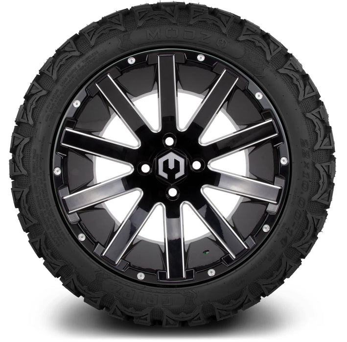 MODZ 14" Mauler Glossy Black with Ball Mill Wheels & Off-Road Tires Combo