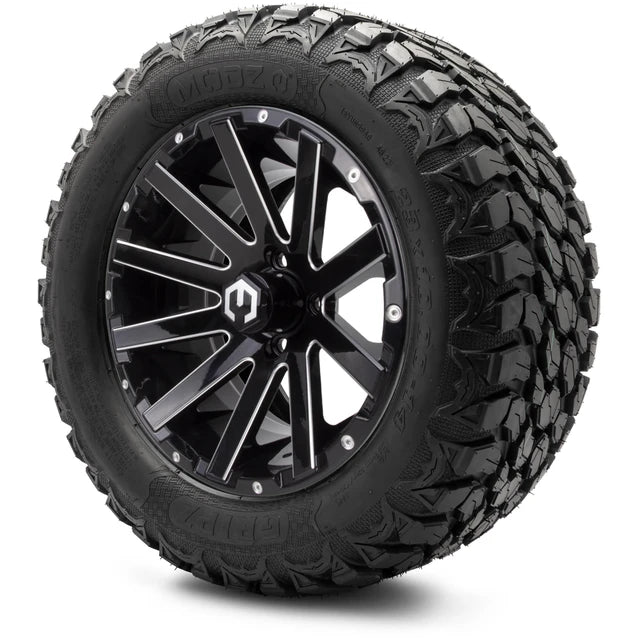 MODZ 14" Mauler Glossy Black with Ball Mill Wheels & Off-Road Tires Combo