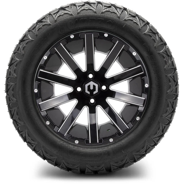 MODZ 14" Mauler Glossy Black with Ball Mill Wheels & Off-Road Tires Combo