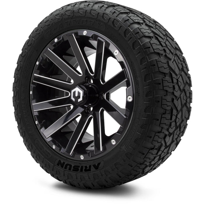 MODZ 14" Mauler Glossy Black with Ball Mill Wheels & Off-Road Tires Combo