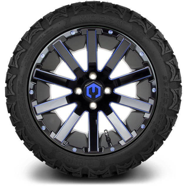 MODZ 14' Mauler Blue & Black - Tire and Wheel Combo
