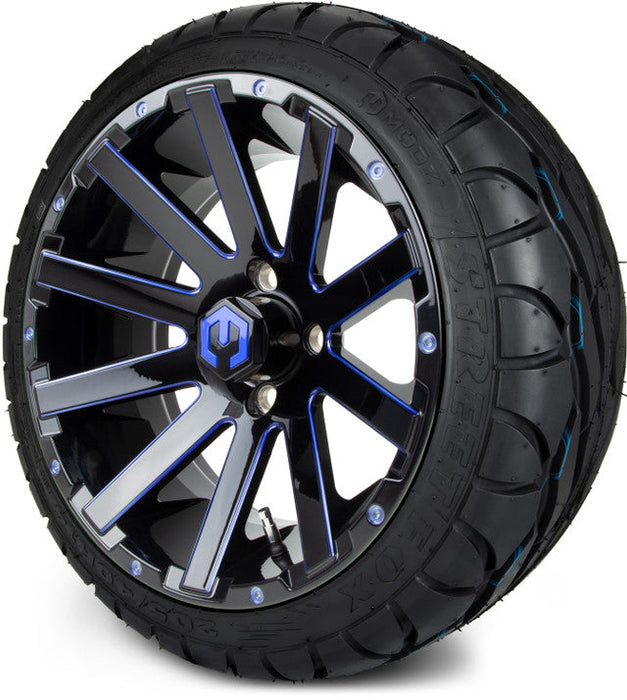 MODZ 14' Mauler Blue & Black - Tire and Wheel Combo