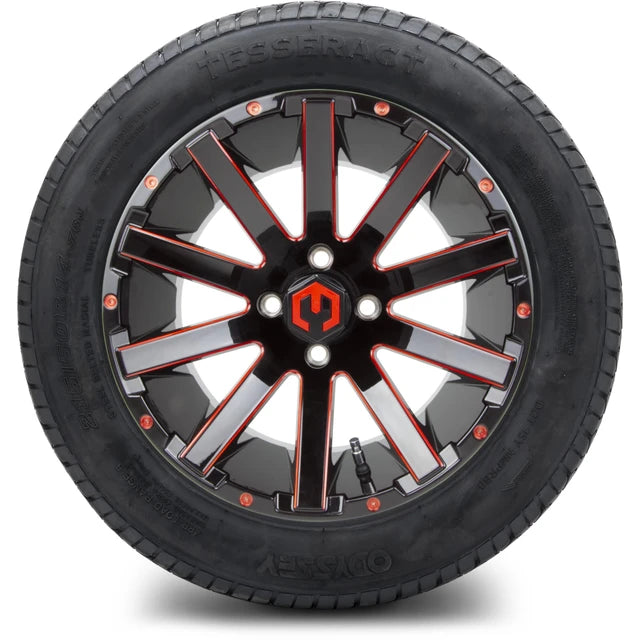 MODZ 14" Mauler Glossy Black and Red with Ball Mill Wheels & Street Tires Combo