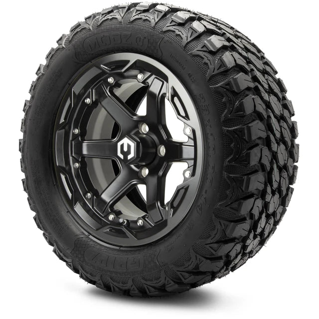 MODZ 14" Gladiator Glossy Black Wheels and Off-Road Tires Combo