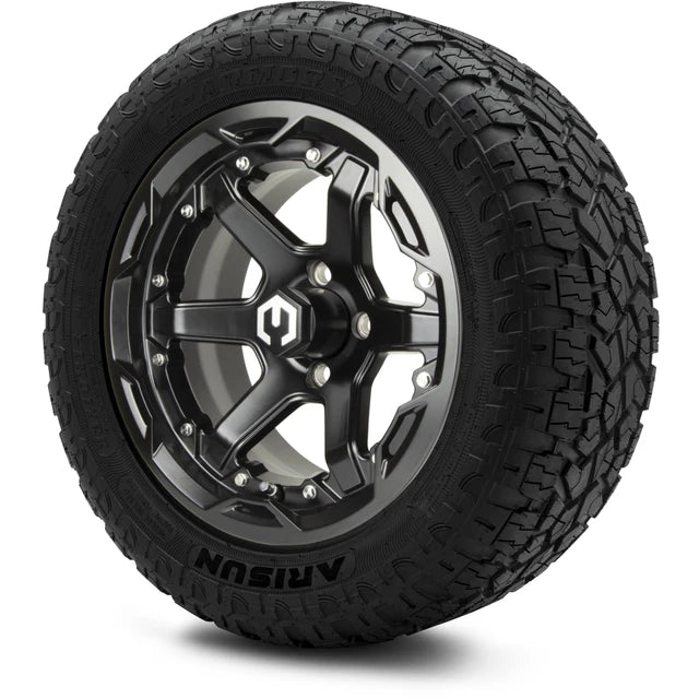 MODZ 14" Gladiator Glossy Black Wheels and Off-Road Tires Combo