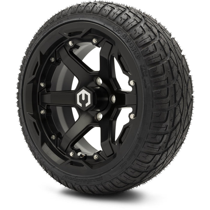 MODZ 14" Gladiator Matte Black Wheels and Street Tires Combo