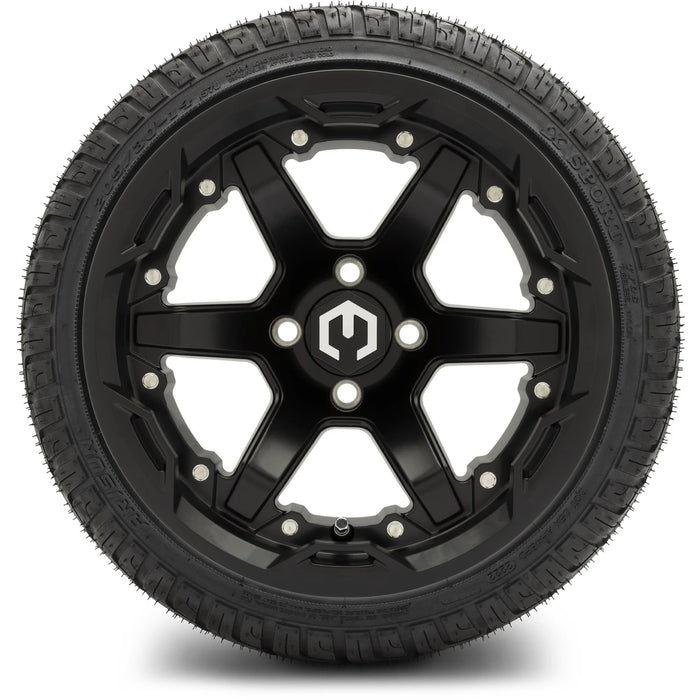 MODZ 14" Gladiator Matte Black Wheels and Street Tires Combo