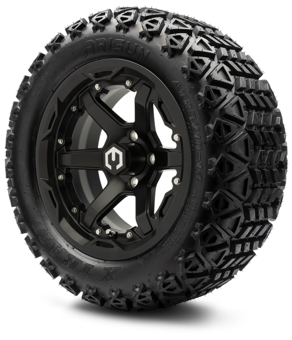 MODZ 14" Gladiator Matte Black Wheels and Off-Road Tires Combo