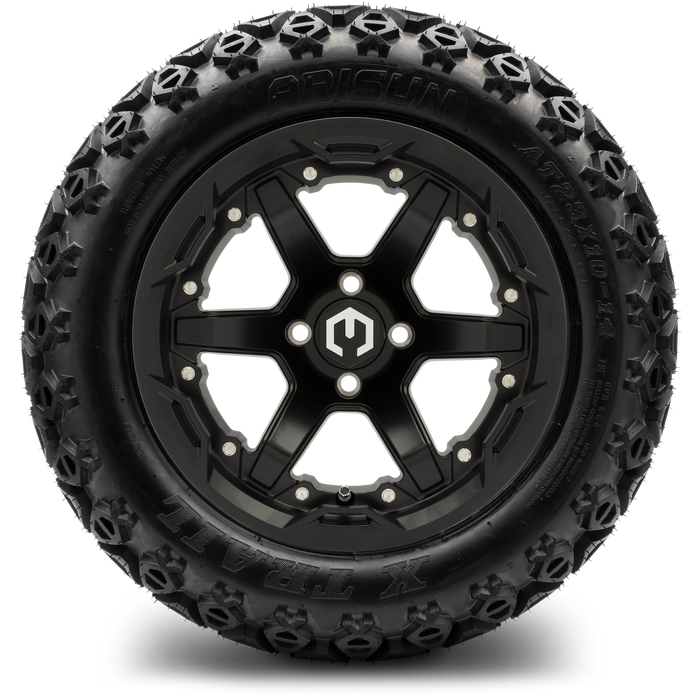 MODZ 14' Gladiator Matte Black - Tire and Wheel Combo