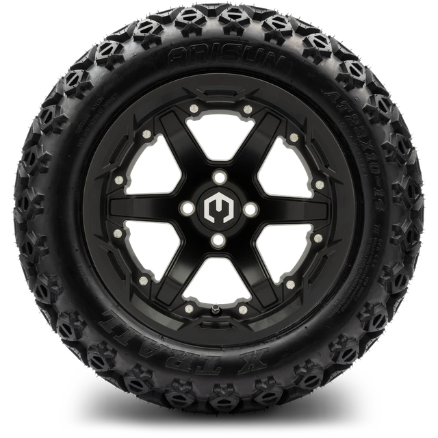 MODZ 14" Gladiator Matte Black Wheels and Off-Road Tires Combo