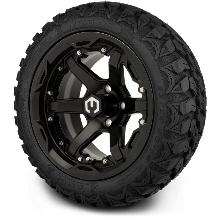 MODZ 14' Gladiator Matte Black - Tire and Wheel Combo