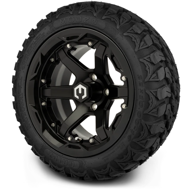 MODZ 14" Gladiator Matte Black Wheels and Off-Road Tires Combo