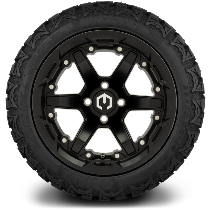 MODZ 14' Gladiator Matte Black - Tire and Wheel Combo