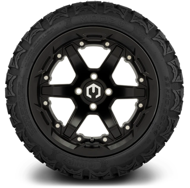 MODZ 14" Gladiator Matte Black Wheels and Off-Road Tires Combo