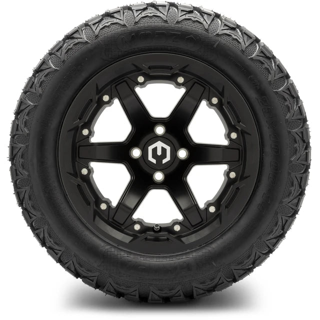 MODZ 14" Gladiator Matte Black Wheels and Off-Road Tires Combo