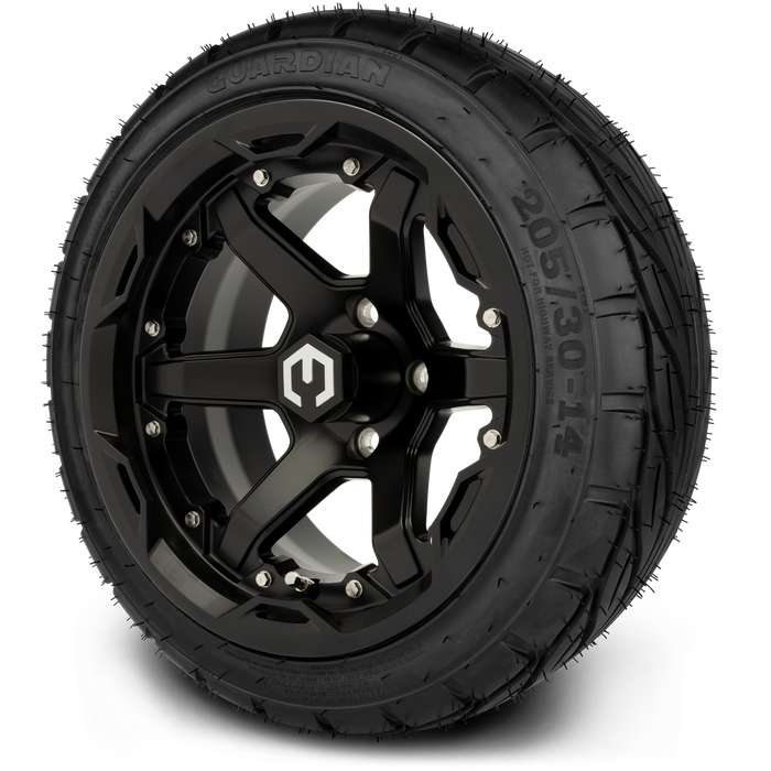 MODZ 14' Gladiator Matte Black - Tire and Wheel Combo