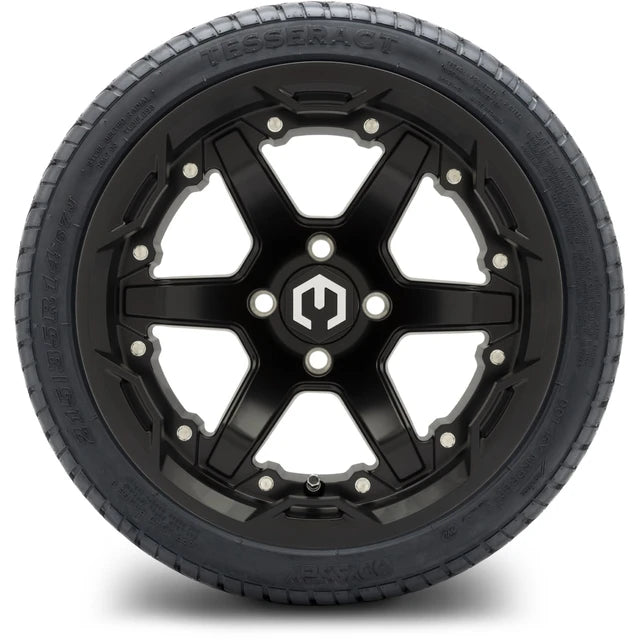 MODZ 14" Gladiator Matte Black Wheels and Street Tires Combo