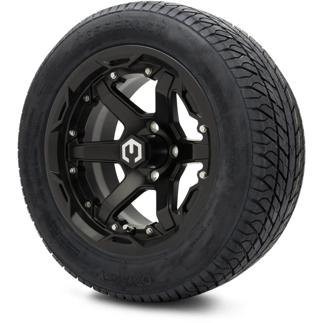 MODZ 14" Gladiator Matte Black Wheels and Street Tires Combo