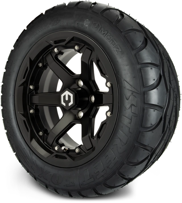 MODZ 14" Gladiator Matte Black Wheels and Street Tires Combo