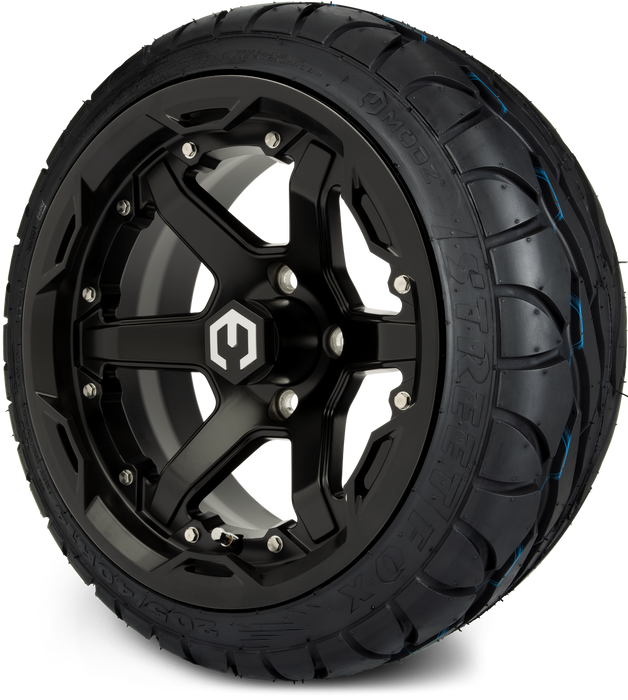 MODZ 14' Gladiator Matte Black - Tire and Wheel Combo