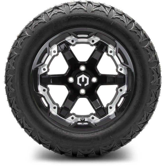 MODZ 14" Gladiator Machine & Black Wheels and Off-Road Tires Combo