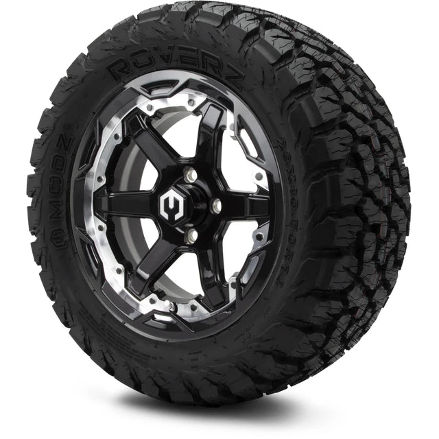 MODZ 14" Gladiator Machine & Black Wheels and Off-Road Tires Combo