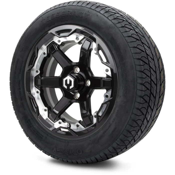 MODZ 14" Gladiator Machine & Black Wheels and Street Tires Combo