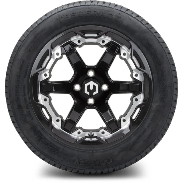 MODZ 14" Gladiator Machine & Black Wheels and Street Tires Combo
