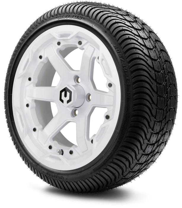 MODZ 14' Gladiator Glossy White - Tire and Wheel Combo