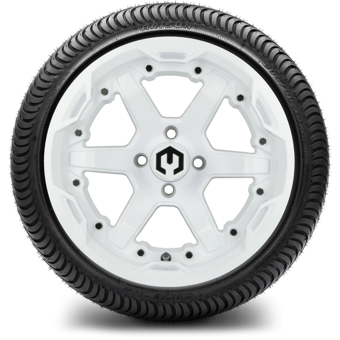 MODZ 14' Gladiator Glossy White - Tire and Wheel Combo