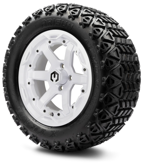 MODZ 14' Gladiator Glossy White - Tire and Wheel Combo