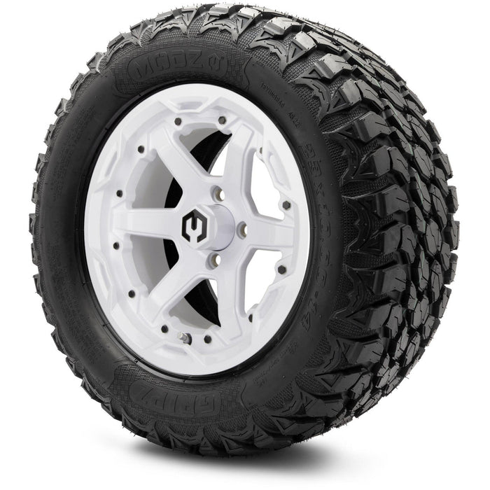 MODZ 14' Gladiator Glossy White - Tire and Wheel Combo