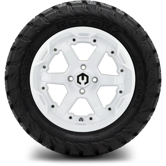 MODZ 14' Gladiator Glossy White - Tire and Wheel Combo
