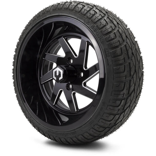 MODZ 14" Fury Glossy Black with Ball Mill Wheels & Street Tires Combo