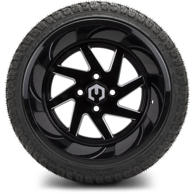 MODZ 14" Fury Glossy Black with Ball Mill Wheels & Street Tires Combo
