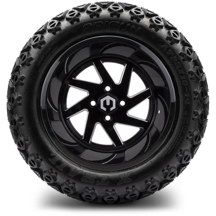 MODZ 14' Fury Glossy Black - Tire and Wheel Combo