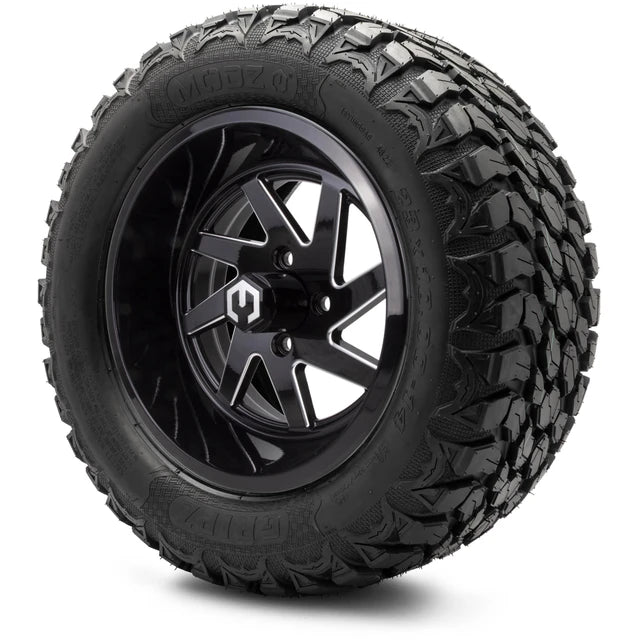 MODZ 14" Fury Glossy Black with Ball Mill Wheels & Off-Road Tires Combo
