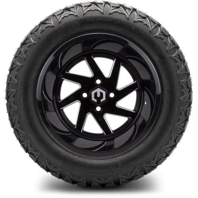 MODZ 14' Fury Glossy Black - Tire and Wheel Combo