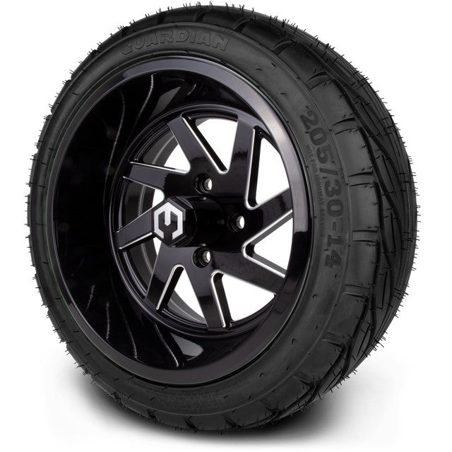 MODZ 14' Fury Glossy Black - Tire and Wheel Combo