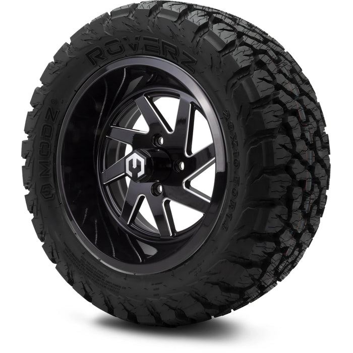 MODZ 14" Fury Glossy Black with Ball Mill Wheels & Off-Road Tires Combo