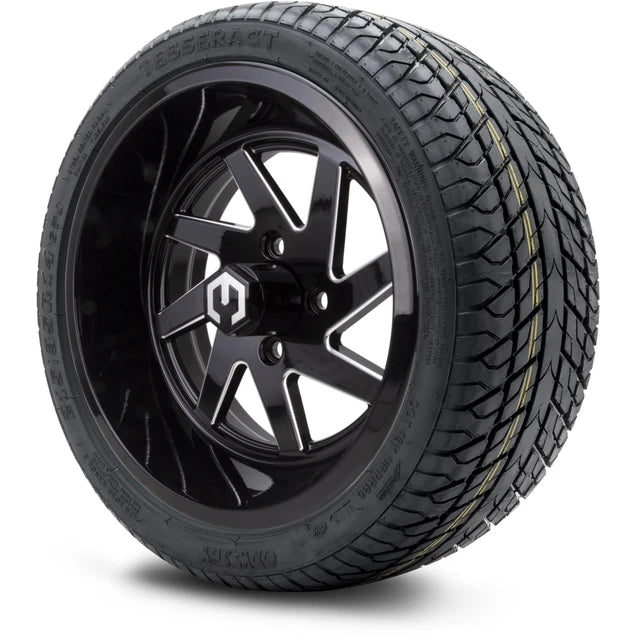 MODZ 14" Fury Glossy Black with Ball Mill Wheels & Street Tires Combo