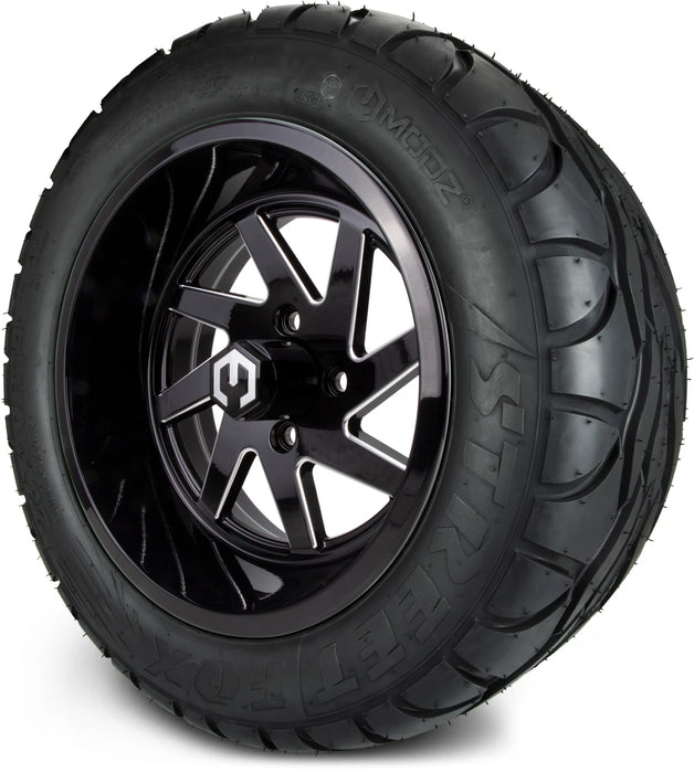 MODZ 14" Fury Glossy Black with Ball Mill Wheels & Street Tires Combo